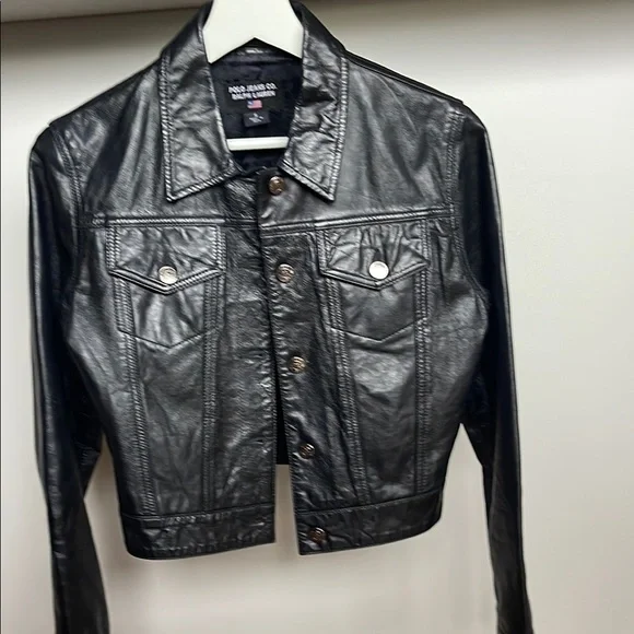 Polo Ralph Lauren Black Leather Jacket - Picture 1 of 9